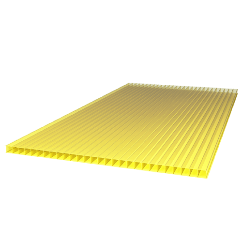 Сотовый поликарбонат 6 мм желтый 2,1 x 6 м