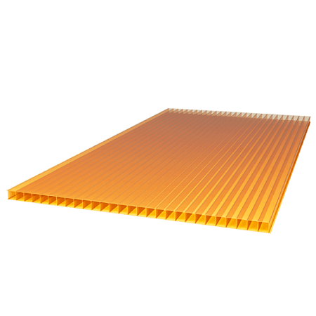 картинка Сотовый поликарбонат 4 мм оранжевый 2,1 x 12 м