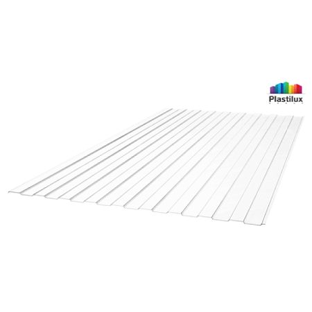 картинка Поликарбонат для теплиц профилированный монолитный 0,8 мм 6 метров C-8 прозрачный